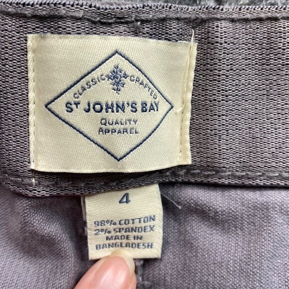 St John's Bay‎ Pants Women's 4 Gray Corduroy Straight Leg 29x32 Business Causal - Picture 5 of 12